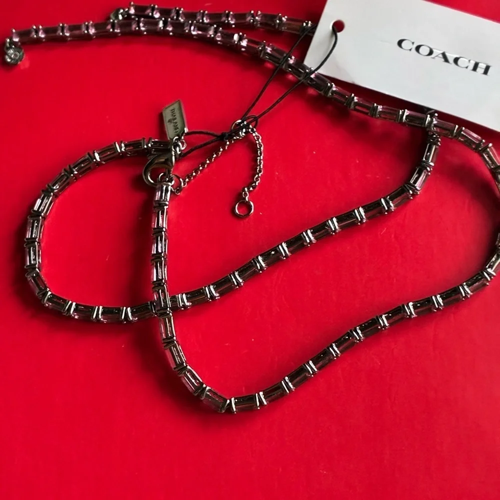COACH Necklace,Black and pink Coach necklace